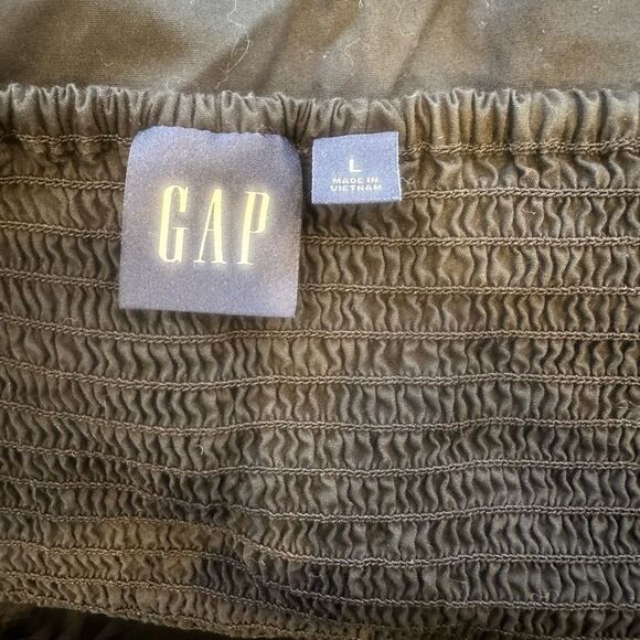 GAP Black Sweetheart Button-Front Peplum Cotton Top Size Large - Picture 8 of 8